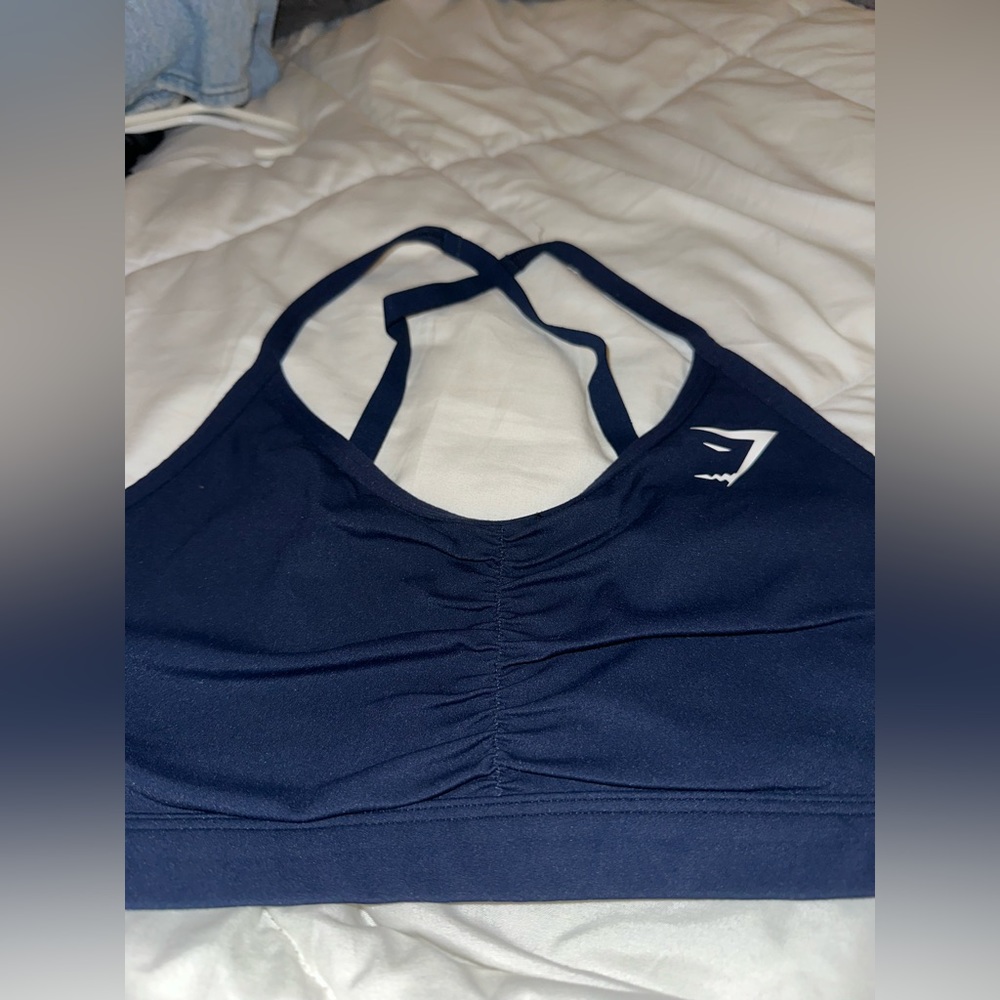 Gymshark ruched navy sports bra
